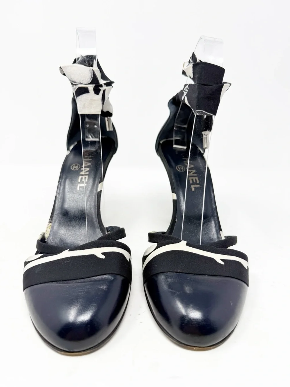 Chanel D’Orsay Ribbon Lace-Up Heels Womens Size EU 38.5 - Picture 3 of 10